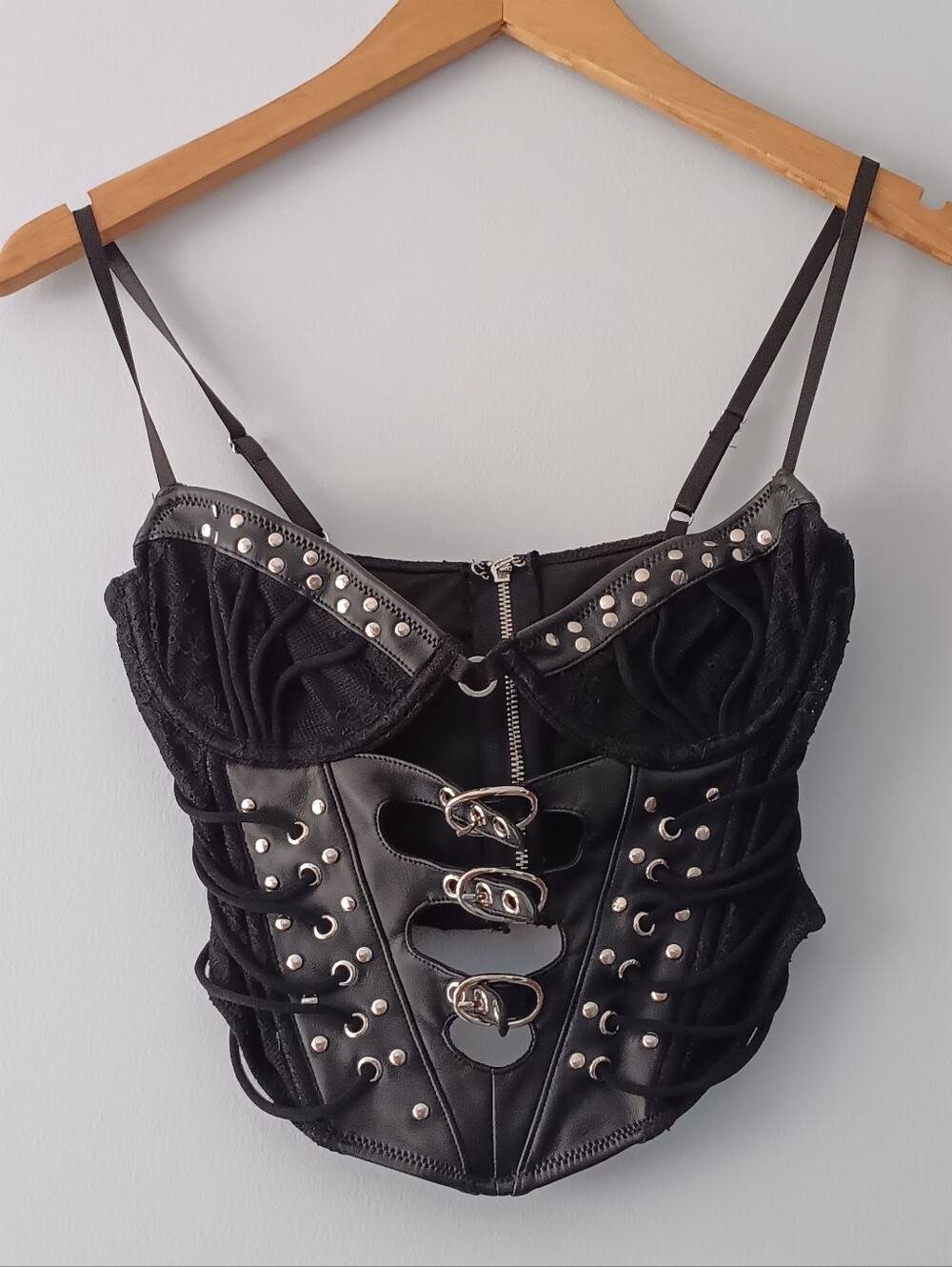NWT Outcast Black Belt Accent Gothic Club Top XS